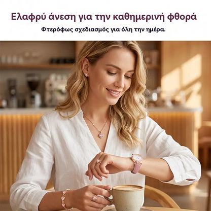 ✨Ένα σετ, ευέλικτο στυλ—ένα γυναικείο σετ ρολογιών και μπρασελέ πέντε τεμαχίων. Από τον χώρο εργασίας μέχρι ένα επίσημο δείπνο, τα χειρίζεται όλα με ευκολία.