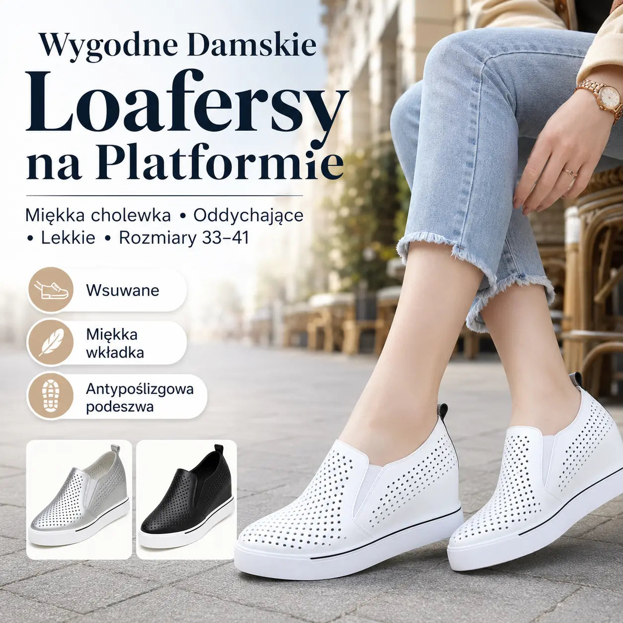 🔥【Koszt jednej pary 109 zł.】【34-41】🔥Te nowe damskie buty codzienne są wykonane z miękkiej skóry i mają grubą podeszwę.