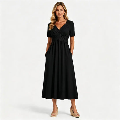 💟【50% OFF】【S-3XL】Ležérní šaty střední délky v čisté barvě