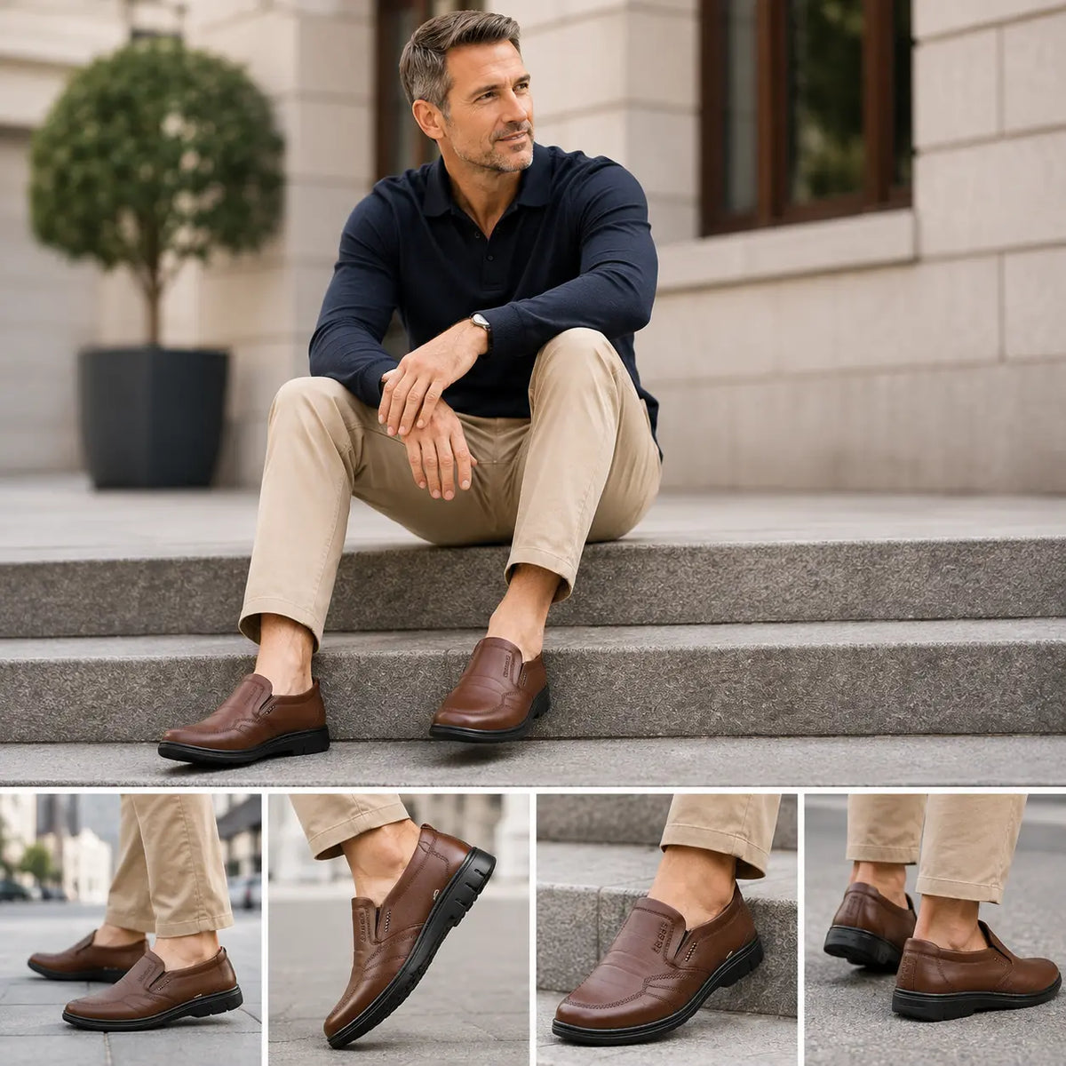🔥【39-44】--1 para 119  zł.👞Męskie buty biznesowe, wykonane z oryginalnej skóry, z wygodną miękką podeszwą, odpowiednie na wiele okazji.