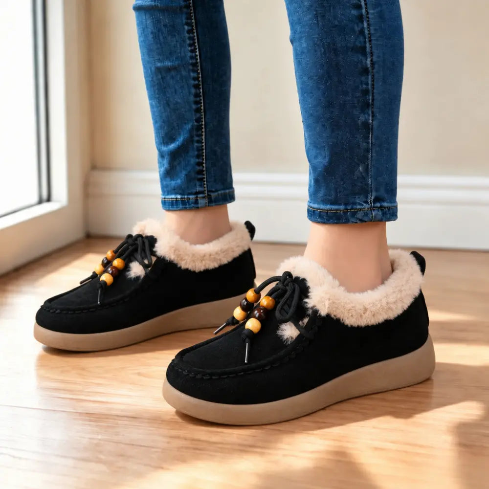 【36-41】Damskie buty zimowe – ocieplane, grube, krótkie botki, modne, ciepłe, przeciwśniegowe