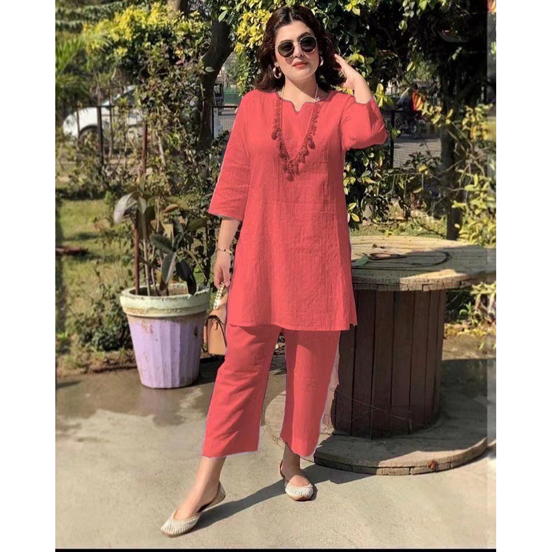 🔥【Izravno iz tvornice】Žensko ležerno odijelo od pamuka i lana u etničkom stilu