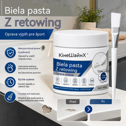🧹🏠【2 sady 23 €】Retušovacia pasta na biely nábytok so štetcom