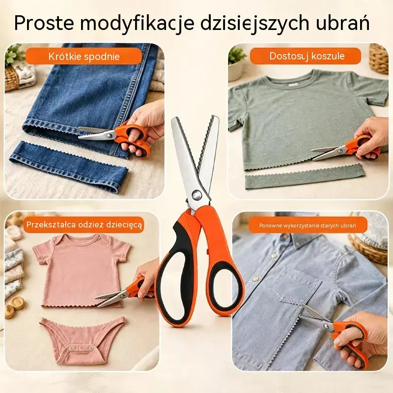👗✂️ Nożyczki krawieckie z ozdobnym ostrzem – Profesjonalne do cięcia zygzakiem i falowaniem | Idealne do tkanin, patchworku i projektów DIY
