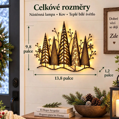 🎄🕯️ Δημιουργική διακόσμηση τοίχου σε ρετρό στιλ με θέμα το δάσος και ενσωματωμένα εφέ φωτισμού 🌙