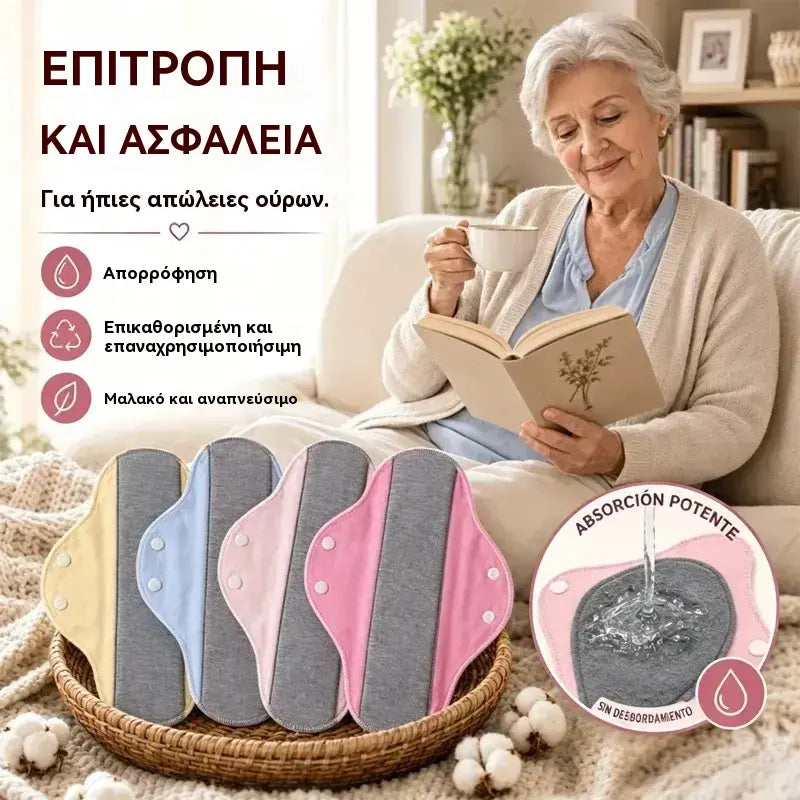[ 5 τεμάχιο 27 ευρώ ] 🩲💧 Σερβιέτες από γραφένιο που πλένονται | Αδιάβροχες, υψηλής απορροφητικότητας, κατάλληλες για έμμηνο ρύση/λοχεία/ακράτεια ούρων