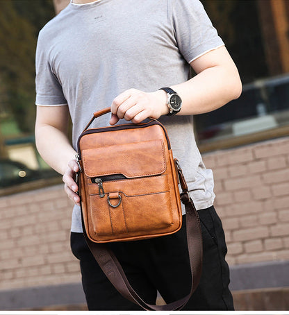 👜Bolso de hombre de cuero genuino, moderno e informal, de gran capacidad