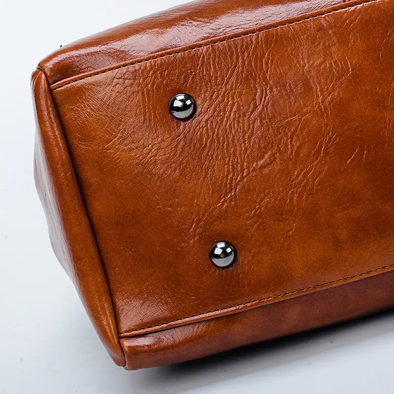 👜【50% ΕΚΠΤΩΣΗ】Δερμάτινη τσάντα τύπου Boston, μαλακό δέρμα, κατάλληλη για μεταφορά στον ώμο