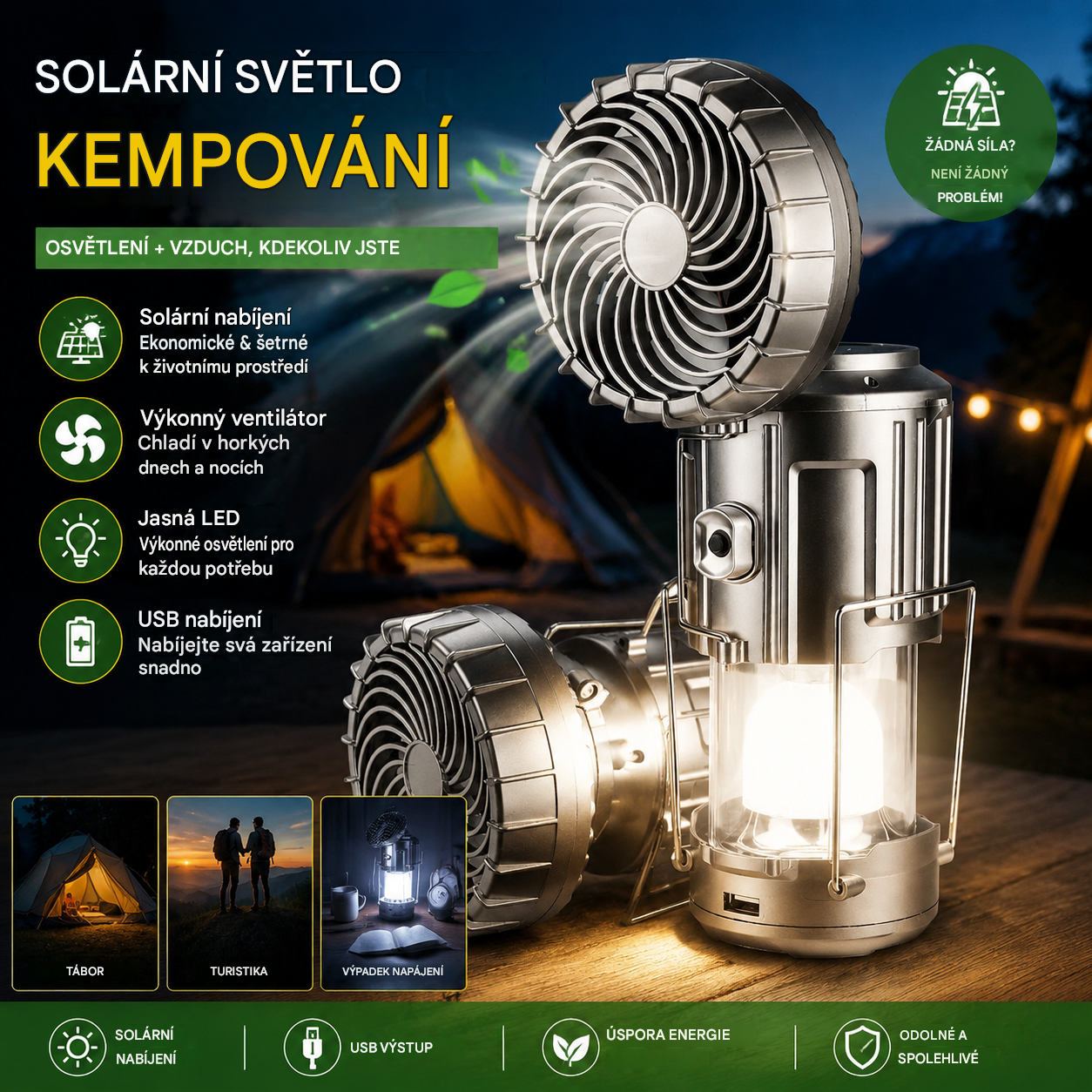 💡Přenosné solární kempingové světlo, baterie s dlouhou výdrží, venkovní světlo do stanu.