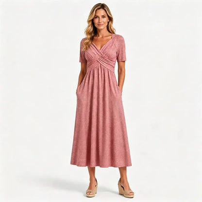 💟【50% OFF】【S-3XL】Ležérní šaty střední délky v čisté barvě