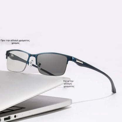 Nowe okulary do czytania półoprawkowe dla osób w średnim i starszym wieku, z funkcją zoom, multifocal, światłoczułe, fotochromowe i blokujące niebieskie światło