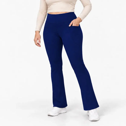 【S-XXL】Damskie legginsy rozszerzane do jogi – cienkie, ocieplane, z wysokim stanem, unoszące pośladki, wyszczuplające, do fitnessu