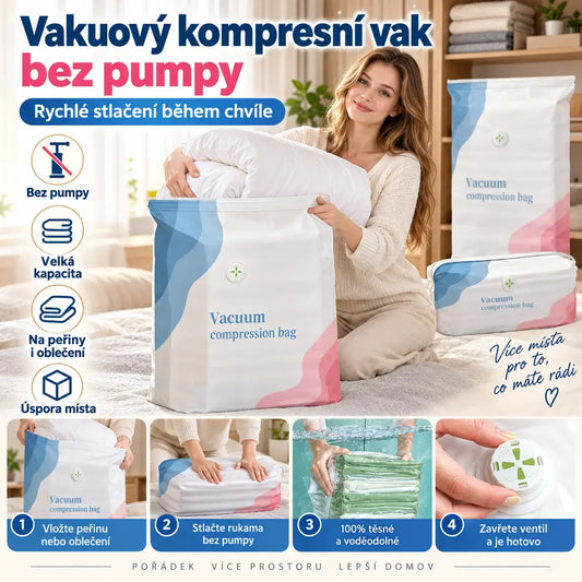 🧳 5 položiek len za 25 € 💨 Veľké stlačiteľné vákuové úložné vrecká: Nie je potrebné žiadne vzduchové čerpadlo, nepriepustné, ideálne na úsporu miesta v kufri a doma ✈️