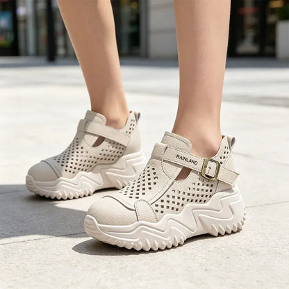 【Niewidoczny efekt liftingu】Stylowe, perforowane, oddychające i wygodne buty codzienne