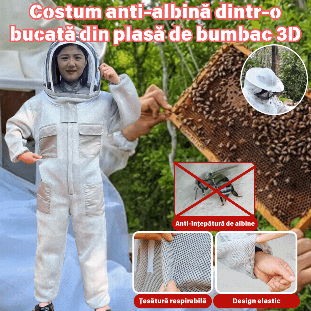 🐝【50% popusta】💥Puno zaštitno pčelarsko odijelo koje diše – siguran rad s pčelama bez straha od uboda, zaštitno jednodijelno odijelo protiv pčela od 3D pamučne mreže