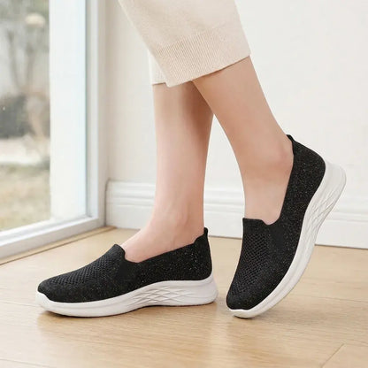 Damskie, wsuwane, oddychające buty do chodzenia – lekkie, z miękką podeszwą – wygodne, ortopedyczne trampki dla seniorów