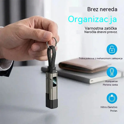 【Kupite 1, dobite 1 gratis】🔌 Polnilni kabel 4 v 1 z digitalnim zaslonom in obeskom za ključe - hitro polnjenje, odporen proti lomljenju in kompakten