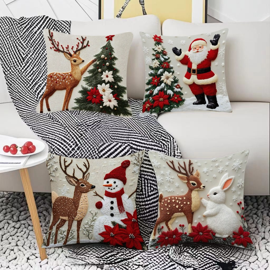 🔥🎅【Kup dwa, a dwa dostaniesz gratis】 Wyprzedaż świąteczna 🎄Poszewka na poduszkę z motywem świątecznym