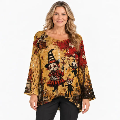 【S-5XL】👻😍 Wyjątkowy damski top z motywem halloweenowym – wygodny i stylowy
