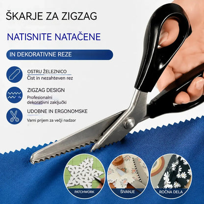 Cikcak škarje za blago, na voljo v 5 velikostih.