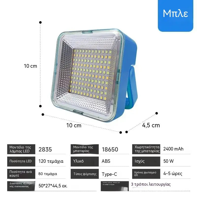 1 τεμάχιο 28 ευρώ 🔆🎒💡Ηλιακός φωτισμός σκηνής υψηλής φωτεινότητας και φώτα έκτακτης ανάγκης εξωτερικού χώρου | Μπαταρία μεγάλης διάρκειας | Υλικό ABS