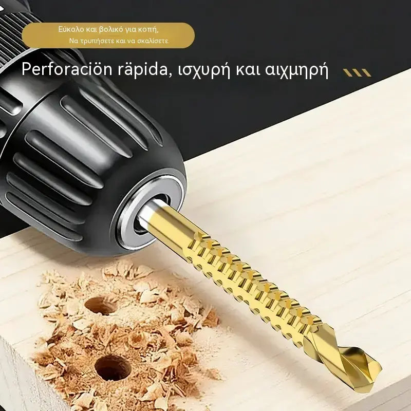 🛠️🔧(6 τεμάχια) Τρυπάνι υψηλής ταχύτητας από χάλυβα 2 σε 1 με επικάλυψη τιτανίου – Εξάγωνο στέλεχος, κατάλληλο για τρύπημα και αυλάκωση ξύλου και μετάλλου🔩