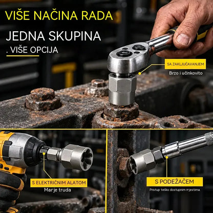 【Cijena prepolovljena!】 Set od 14 nasadnih ključeva za matice i vijke | Nasadni ključevi s protukliznim utorima za zahrđale, oštećene ili ogoljeli vijke