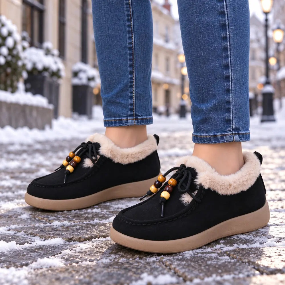【36-41】Damskie buty zimowe – ocieplane, grube, krótkie botki, modne, ciepłe, przeciwśniegowe
