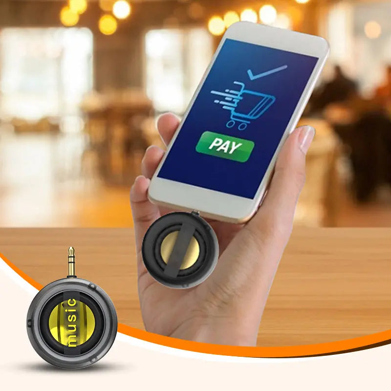 🔥【Podwójny interfejs typu C/3,5 mm】🎵Miniaturowy przenośny głośnik do telefonu komórkowego z mocnym basem