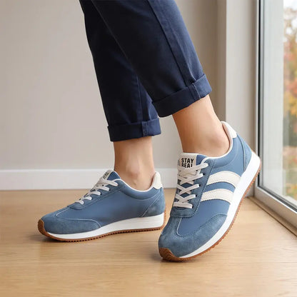 【36-42】Damskie buty sportowe w stylu retro – wielokolorowe, niskie, z okrągłym noskiem, na sznurówki, w dużych rozmiarach