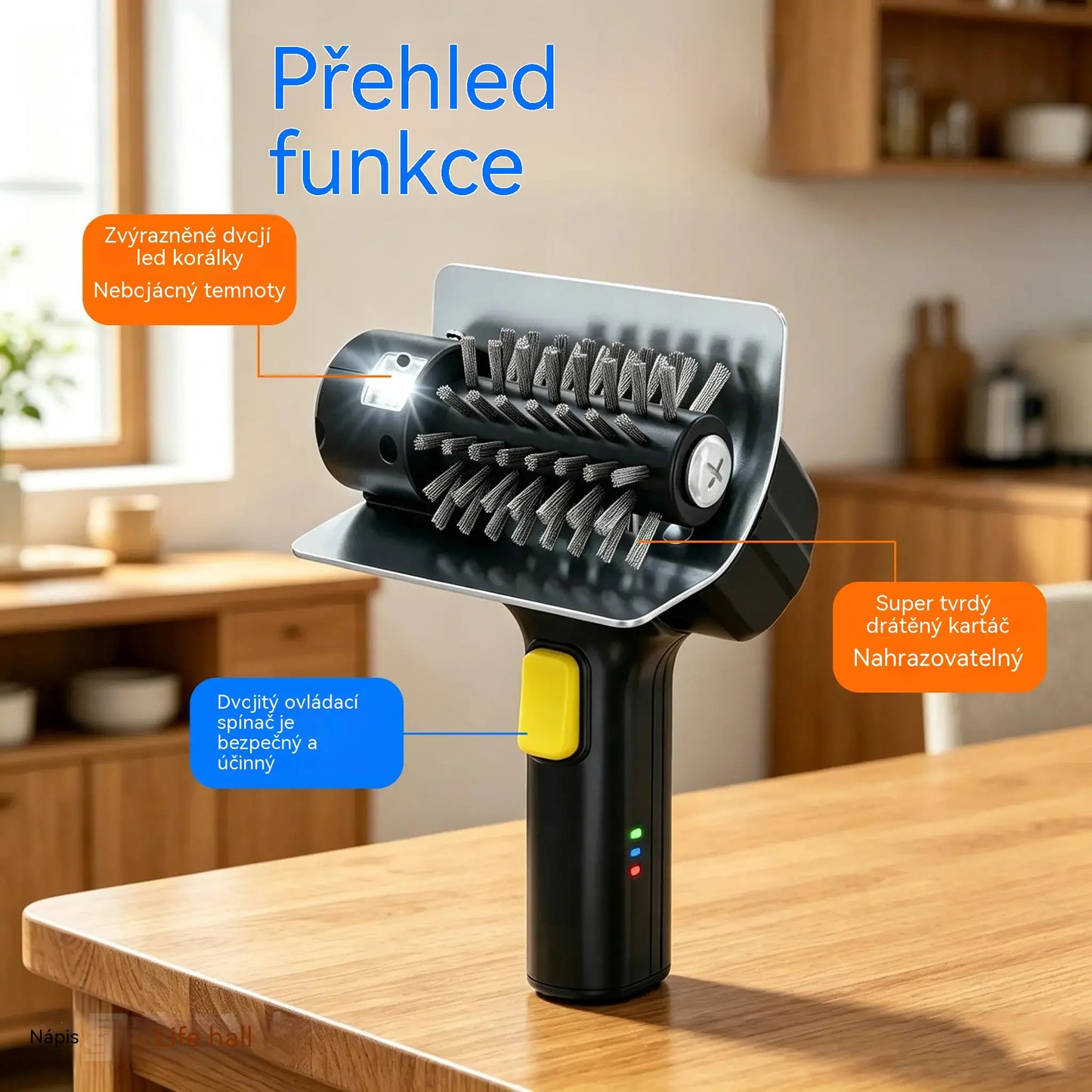 🔋🧹 Bezdrátový elektrický kartáč na čištění grilu – lithiová baterie, multifunkční a snadno použitelný 🔥🍖
