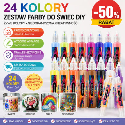 🎨【24 kolory w pudełku】🥳💞24-kolorowy, 3D-pisak z farbą do świec w kształcie graffiti!
