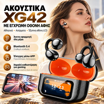 1 τεμάχιο 30  ευρώ 🎧Ασύρματα ακουστικά Bluetooth τύπου clip, αθλητικά ακουστικά με έγχρωμη οθόνη LCD