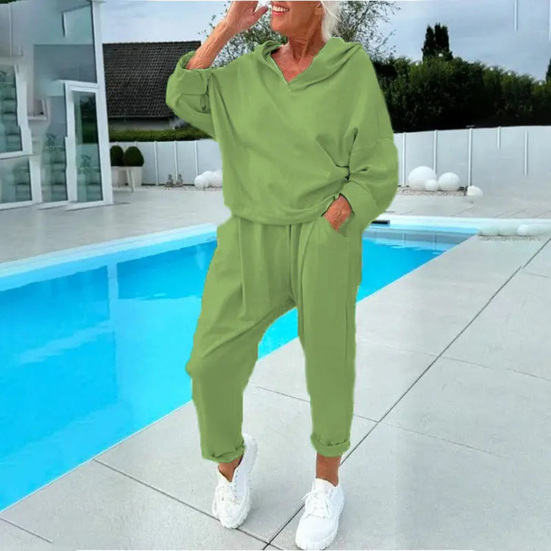 😍💕【S-3XL】Γυναικείο φούτερ με κουκούλα και casual παντελόνι κοστούμι