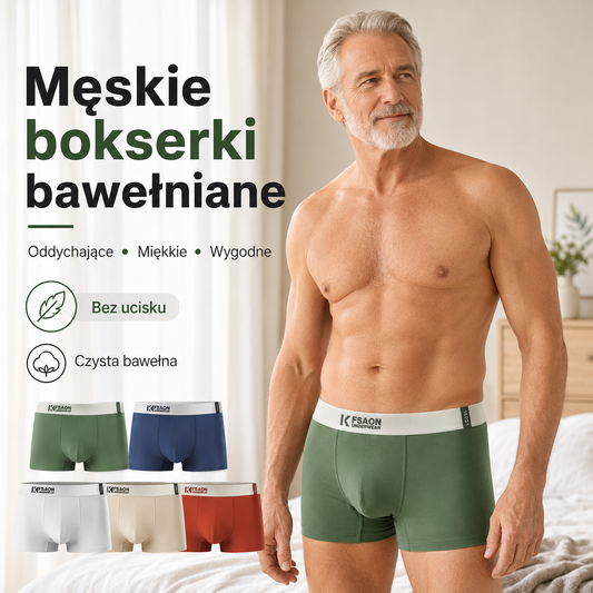 🌟【【6 sztuk】1 zestaw 119 zł】🧊Wygodne i oddychające bokserki męskie ze średnim stanem