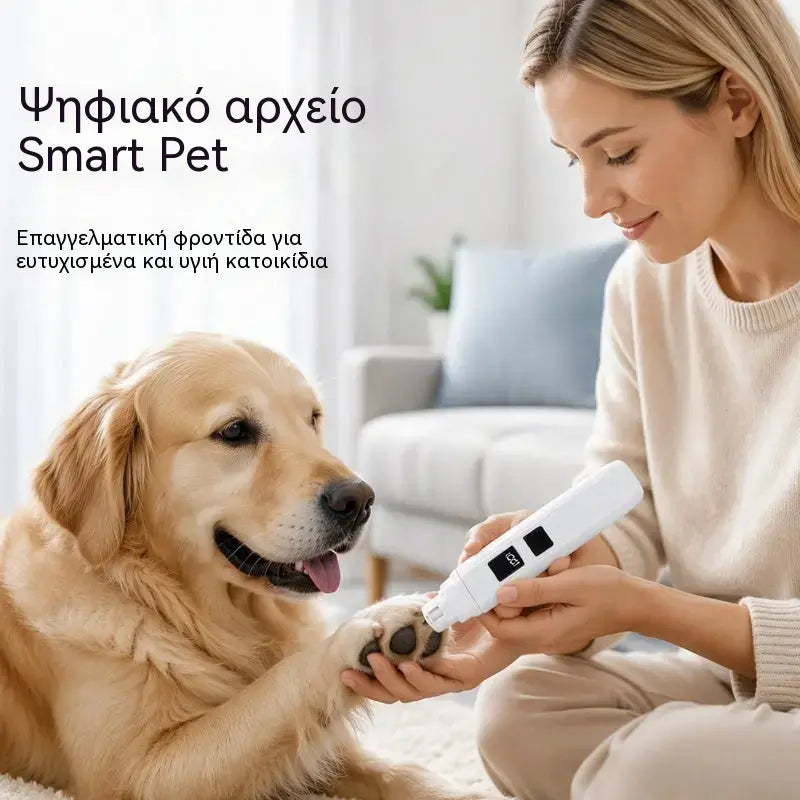 🐱🐶 Ηλεκτρική λίμα νυχιών για κατοικίδια με ένδειξη LED