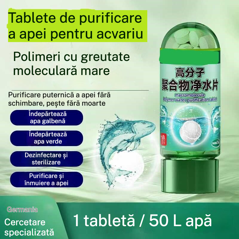 【Kupi 1, dobi 1 gratis】💦🐟Tablete za pročišćavanje polimera｜Brzo uklanjaju klor i stabiliziraju vodu｜Izmjena vode za akvarij bez taloženja