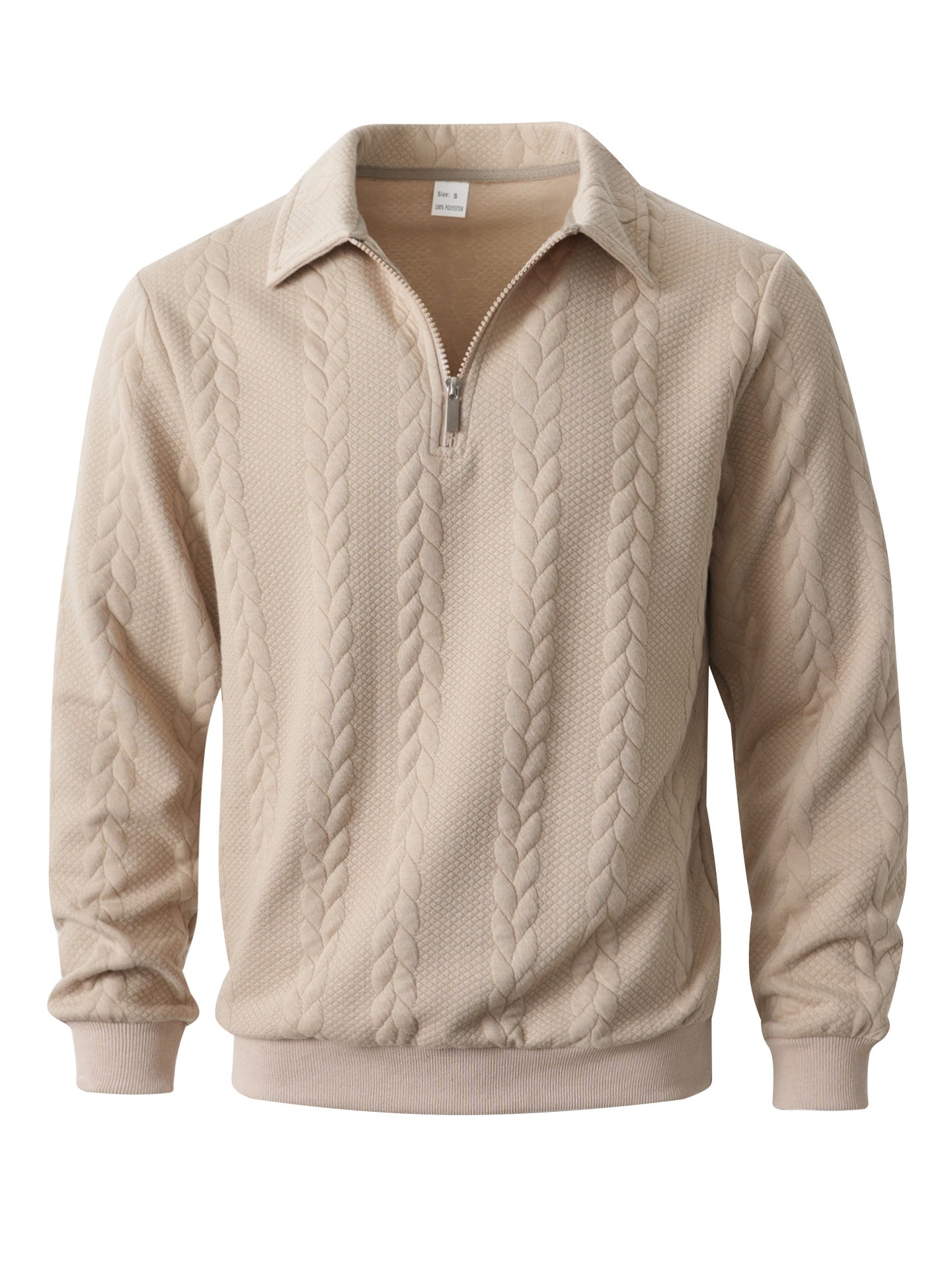 👔Suéter de hombre con cuello jacquard, casual, de punto, manga larga