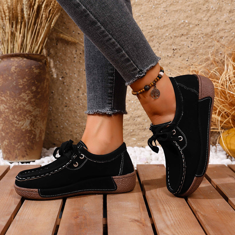 🔥🌟【50 % de descuento】Zapatos de mujer con suela gruesa y punta redonda – Calzado moderno y cómodo con soporte para los pies, que absorbe los impactos y ayuda a mantener una postura correcta.