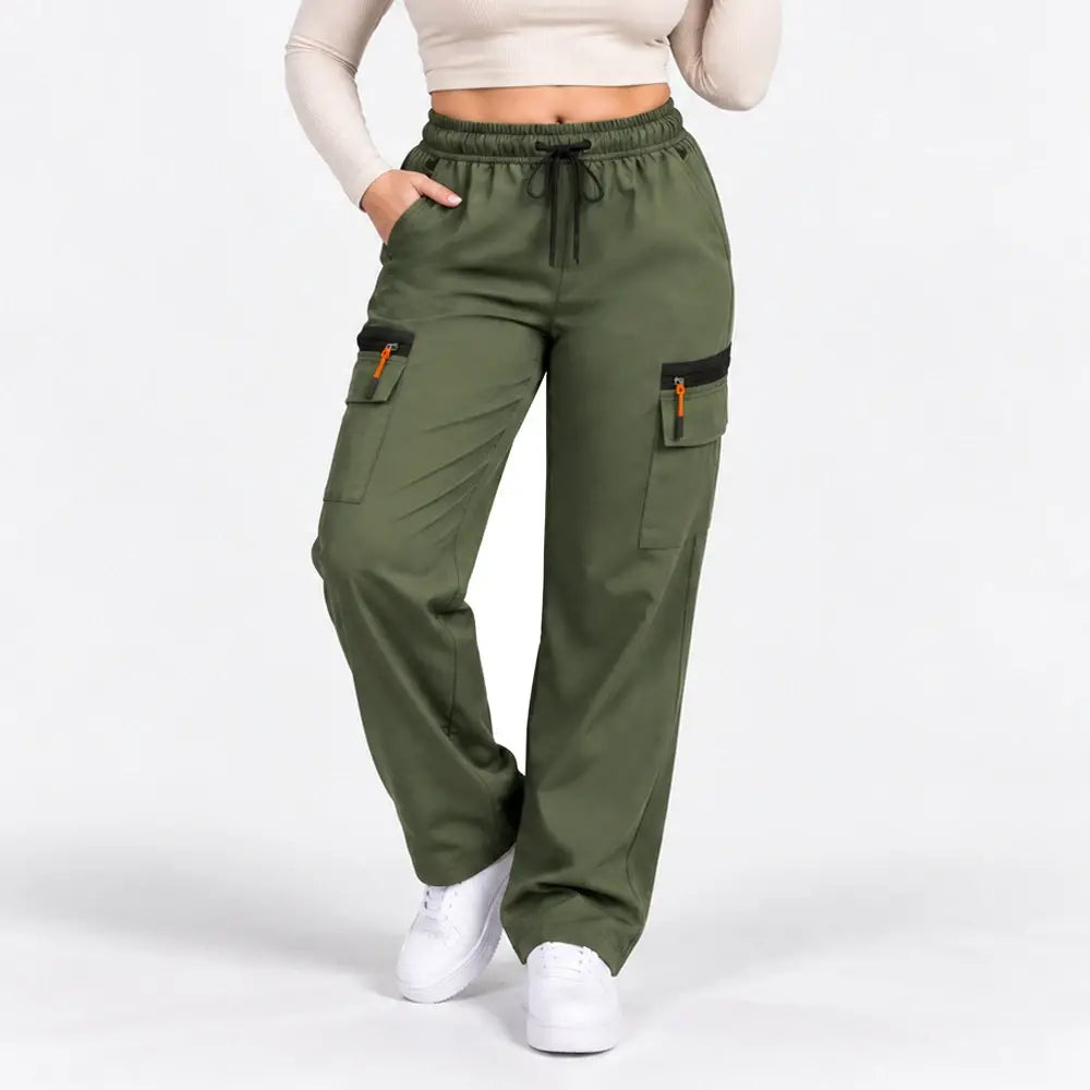 【XS-XXL】Damskie spodnie sportowe casual – z gumką w pasie, kieszeniami na zamek, do fitnessu, trekkingu i biegania