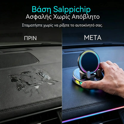 1 τεμάχιο 31 ευρώ 📱 Βάση αυτοκινήτου RGB με αυτόματη στερέωση και ασύρματη φόρτιση 15W