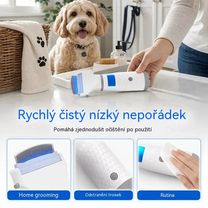 Elektrický hřeben na blechy a vši pro domácí mazlíčky | Bez chemikálií, okamžité odstranění parazitů, bezpečná péče o citlivou srst 🐶🐱