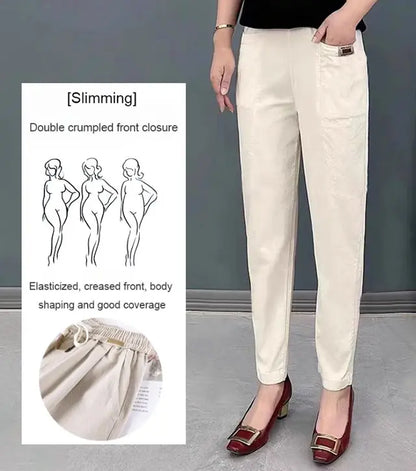 🔥【1 τεμάχιο 29 ευρώ 】🔥【M-6XL】👖Καλοκαιρινό νέο στυλ γυναικείο ψηλόμεσο παντελόνι casual