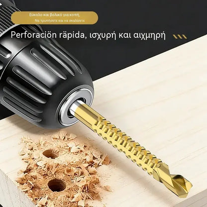 🛠️【6 κομμάτια】1 σετ για 25 ευρώ 🔧Τρυπάνι υψηλής ταχύτητας από χάλυβα 2 σε 1 με επικάλυψη τιτανίου – Εξάγωνο στέλεχος, κατάλληλο για τρύπημα και αυλάκωση ξύλου και μετάλλου🔩