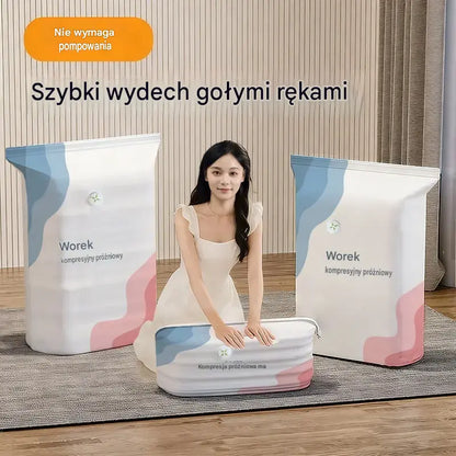 🧳 5 artykułów za jedyne 109 zł💨 Duże, kompresowalne worki próżniowe: Nie wymagają pompki, są szczelne, idealne do oszczędzania miejsca w walizce i domu ✈️