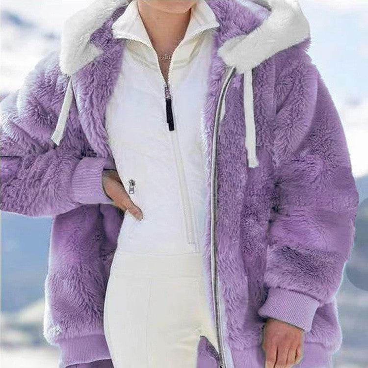 ☃️Ograničeni popust od 39%❄️【Kupite 1, dobijte 1 gratis】[S-5XL] Ženska jakna za 2025. s kontrastnim prugama od debelog pliša