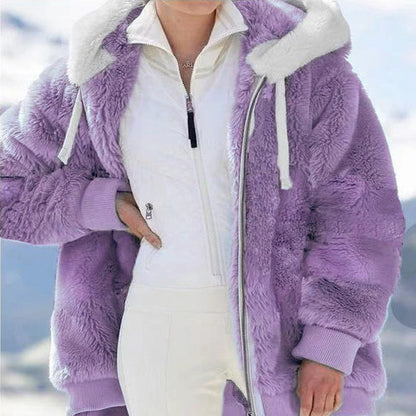 ☃️Ograničeni popust od 39%❄️【Kupite 1, dobijte 1 gratis】[S-5XL] Ženska jakna za 2025. s kontrastnim prugama od debelog pliša