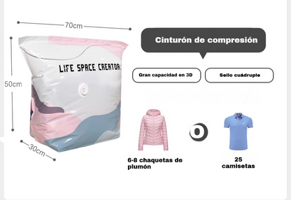 👕📦【5 kosov 25 evrov】Kompresijske vrečke za shranjevanje oblačil, brez potrebe po vakuumu, ojačana zasnova.