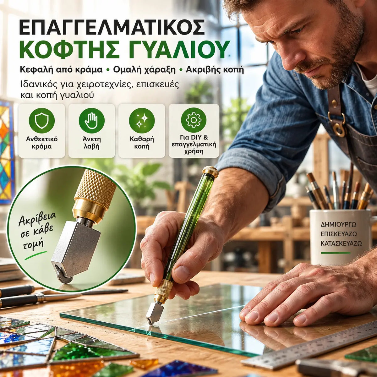 3 είδη για 26 ευρώ💎 Επαγγελματικό εργαλείο κοπής γυαλιού και κεραμικών