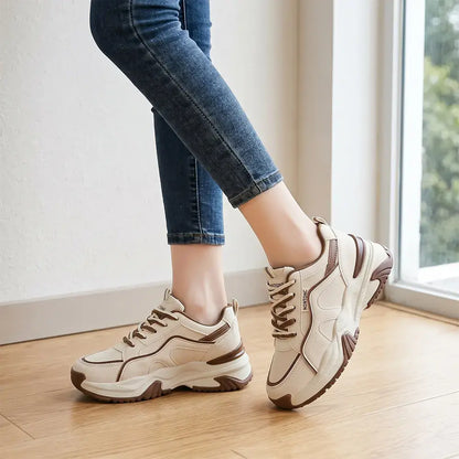 【35-40】Damskie buty casualowe z podwyższeniem i grubą podeszwą – oddychające, wygodne, sportowe